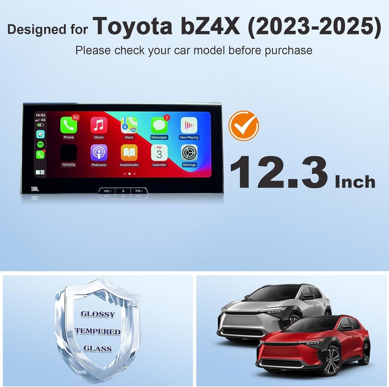 BSTW for 2024 Toyota bZ4X Screen Protector for 2023-2025 Subaru Solterra Limited/Touring & 2023-2025 Toyota bZ4X XLE 12.3-Inch Display Accessories Tempered Glass Protective Film (bZ4X 12.3-In HD) - Image 2
